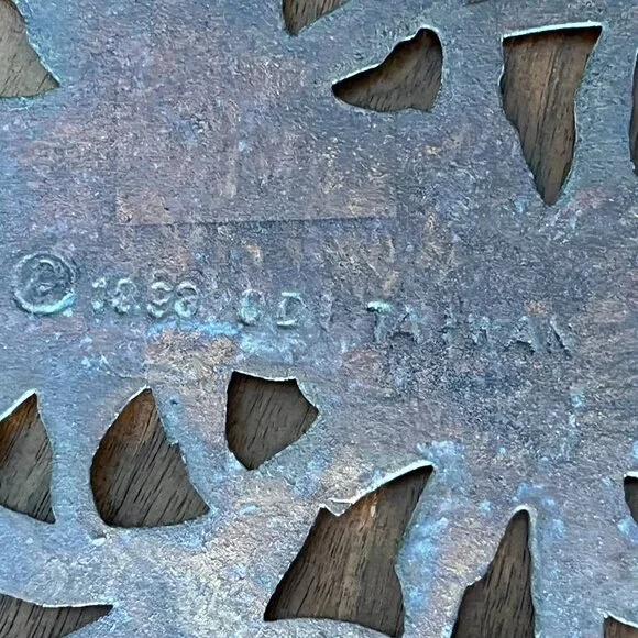 Vintage '90s ODI Cat Trivet Copper & Cast Iron Wall Hanging Hot Plate Farmhouse - Picture 5 of 11